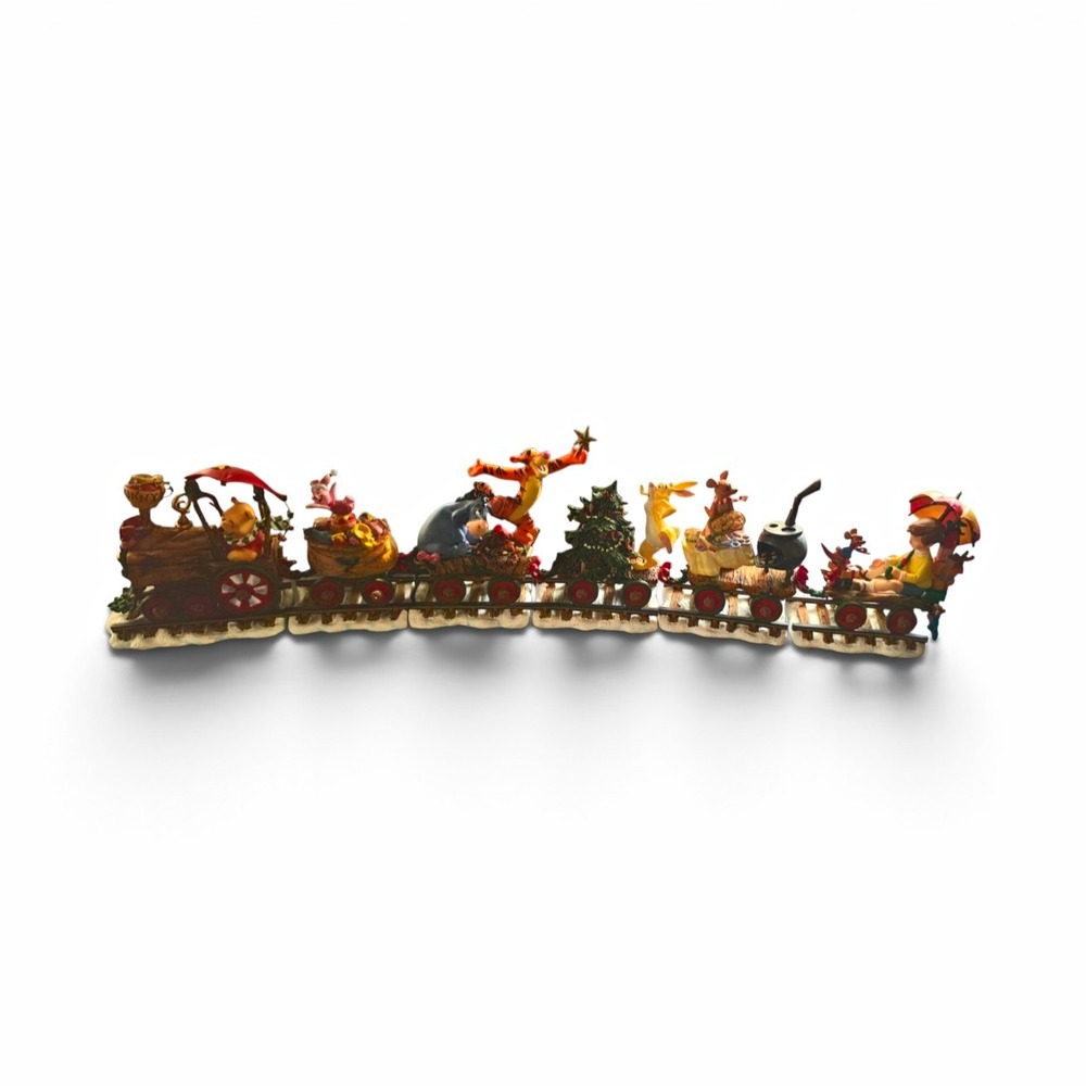 Danbury Mint Disney Winnie the Pooh Christmas Train 6 Pc Set Original Box